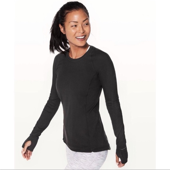lululemon athletica Tops - 🆕 Lulul  Runderful Long Sleeve Sz 10 Black Thumbholes Cuffins